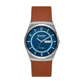 Produktbild: Skagen Herrenuhr Melbye Titanium Quarz/3 Zeiger Uhrwerk Day-Date 40 mm Gehäusegröße mit Lederarmband SKW6906