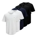 Produktbild: JACK & JONES Herren Shirts T-Shirts Tee SS Crew Neck 5er Pack, Farbe:Mehrfarbig, Größe:S, Artikel:-White/Black/Navy Blazer