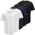 Produktbild: JACK AND JONES JACK&JONES Herren T-Shirt, 5er Pack - JPRBLABRODY TEE CREW NECK 5PK, Kurzarm, Rundhals, Baumwolle