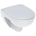 Produktbild: Geberit Renova Set Wand-WC Tiefspüler Rimfree, WC-Sitz T 54cm, Absenkautomatik Quick-Release Bef. von oben, Weiß