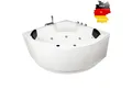 Produktbild: Basera® Whirlpool-Badewanne BASIC Indoor Eck-Whirlpool Badewanne Maui 130 x 130 cm, (Komplett-Set), mit 13 Massagedüsen, Wasserfall, LED