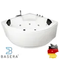 Produktbild: Basera® BASIC Indoor Eck-Whirlpool Badewanne Maui 130 x 130 cm mit 13 Massage...