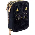 Produktbild: Dreifach-Faltmäppchen mit Nachfüllpackung AstraBAG FLUFFY KITTY BLACK, AC31, 503025027 - Schwarz