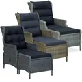 Produktbild: Verstellbar Gartensessel Polyrattan Loungesessel Gartenliege Stuhl Gartenmöbel