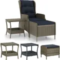 Produktbild: Polyrattan Gartensessel Loungesessel Gartenstuhl mit Hocker Tisch Gartenmöbel DE