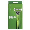 Produktbild: Gillette Body Rasierer Herren, Körperrasierer + 1 Rasierklinge mit 3-Fach Klinge, Nassrasierer Herren — Grün