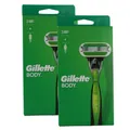 Produktbild: 2 x Gillette Body Rasierer 3 fach Klinge Herrenrasierer Anti Rutsch Griff Set