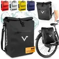 Produktbild: Valkental Fahrradtasche Gepäckträgertasche, Rucksack und Umhängetasche, 3in1 - wasserdicht & reflektierend 25 L schwarz