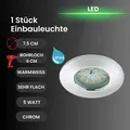 Produktbild: Briloner LED Einbauleuchte, Ø 7,5 CM, chrom, 400 Lumen, 5,0W, Warmweiß, IP44