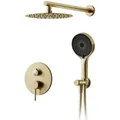 Produktbild: Duschsystem,Duschsystem Mit 30 x 30 cm Regendusche,Unterputz Duscharmatur Set Gebürstetes Gold,360° Verstellbarer Regendusche Duschkopf,Komplettset