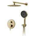 Produktbild: Duschsystem,Duschsystem Mit 30 x 30 cm Regendusche,Unterputz Duscharmatur Set Gebürstetes Gold,360° Verstellbarer Regendusche Duschkopf,Komplettset Mit Handbrause,Anti Kalk Düsen Duschkopf