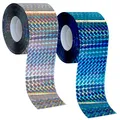 Produktbild: ISOTRONIC Vogelschreck Taubenabwehr & Wildtiere Reflektorband | Vogelabwehr Wildabwehr | Wirksamer Schutz vor Tauben, Gänse, Spechte | Set mit 2 Rollen mit je 38m in Silber und Blau