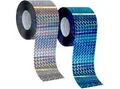 Produktbild: ISOTRONIC Vogelabwehr-Windspiel Reflektorband Set zur Vogel- & Wildabwehr, 2x 38m, silber & blau, (2-St., 2 tlg.-Set), 2er-Set Abwehrband je 38m gegen Vögel & Wildtiere