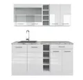 Produktbild: Vicco Küchenzeile R-Line, Weiß Hochglanz/Weiß, Ohne Arbeitsplatten