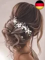 Produktbild: Vakkery Hochzeitshaarschmuck im Blumen-Design, Haarnadeln, silberfarben,