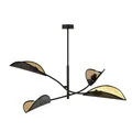 Produktbild: Deckenleuchte Deckenlampe verstellbar L: 102 cm Metall Stoff 4x E14 Schwarz Gold