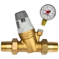 Produktbild: Caleffi Druckminderer 1 Zoll DN25 Druckregler für Wasser mit Manometer