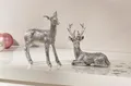 Produktbild: Dekofiguren Reh & Hirsch silber glänzend Tierfigur Tierskulptur Kunststein Deko