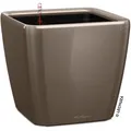 Produktbild: Lechuza Übertopf QUADRO LS 43, taupe hochglanz, 43 x 39 x 43 cm, aus Kunststoff, für innen und außen, Wasserspeicher und Innentopf