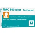 Produktbild: NAC 600 akut-1A Pharma Brausetabletten 20 St