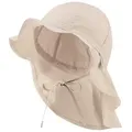 Produktbild: Sterntaler® Schirmmütze 50+ Sonnenhut uni (1-St) Mütze mit Nackenschutz und Größenregulierungsband beige|weiß 49 cm