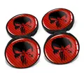 Produktbild: 4er Set Nabendeckel 60mm Universal Felgendeckel Auto Felgen DM006 Skull Carbon