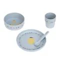 Produktbild: LÄSSIG Kindergeschirr Set (Teller, Becher, Schälchen, Löffel) ohne Melamin, BPA-frei, für Spülmaschine und Mikrowelle/Dish Set Happy Fruits Lemon