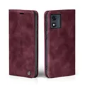 Produktbild: LBH Handyhülle für Motorola Moto E13 in Weinrot mit Karten- und Geldfach Smartphone Hülle mit Standfunktion Flip Case Schutzhülle Magnetverschluss Vintage