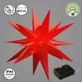 Produktbild: Leuchtstern 3D aus PVC LED Weihnachststern zum hängen beleuchtet in rot inkl. 15 LED Ø 35cm Outdoor IP44