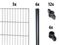 Produktbild: GARDEN 'N' MORE Einstabmattenzaun mit Rundpfosten, (Set), 5 Elemente für 10 m, LxH: 200 x 125 cm, mit 6 Pfosten