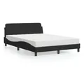Produktbild: vidaXL Bett, Bett mit Matratze Schwarz 120x200 cm Samt