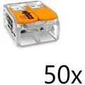 Produktbild: 50 x Wago 221-612 Verbindungsklemme mit Hebel transparent 2 Leiter 0.50-6mm2