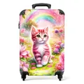 Produktbild: NoBoringSuitcases.com Kinderkoffer, Kinderkoffer Mädchen, Koffer Kinder, Hartschalenkoffer, Kinder Reisekoffer, Kindertrolley Mädchen, Kinder Koffer, Handgepäck 55x40x20 cm (Kätzchen - Rosa)