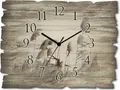 Produktbild: ARTland Holz Wanduhr Quarzuhr - schwarzer Zeiger Gräser Größe: 40x30 cm