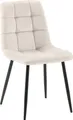 Produktbild: CLP Esszimmerstuhl Antibes Samt gesteppt | 150 kg Tragkraft | Ohne Armlehne,cremeweiß