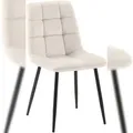 Produktbild: CLP Esszimmerstuhl Antibes Samt cremeweiß