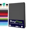 Produktbild: Buymax® Spannbettlaken 60x120cm Baumwolle 100% Kinderbett Spannbetttuch Baby Bettlaken Jersey, Matratzenhöhe bis 15 cm, Farbe Anthrazit