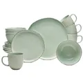 Produktbild: Van Well | URBAN Kombiservice 16teilig grün für 4 Personen im modernen Design aus Keramik Steinzeug mit Müslischalen, Kaffeetassen, Dessertteller und Speiseteller