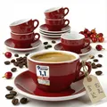 Produktbild: Espressotassen Set - 6x Tassen & Untersetzer | 0,8 cm dickwandig | rot | Italia