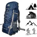 Produktbild: PROFI Wanderrucksack Trackingrucksack Tasche mit Rückenbelüftung Blau - Blau