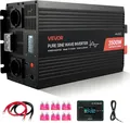 Produktbild: VEVOR 3500 W Wechselrichter, 12 V DC auf 230 V AC, reiner Sinus-Wechselrichter, Solar-Autoladegerät-Konverter mit LCD-Display, Fernbedienung, USB-Anschluss, 2 AC-Steckdosen, Typ-C-Anschluss
