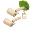 Produktbild: 2x HOFMEISTER® Teigroller für Backblech Ecken, 17 cm, gleichmäßiges Teig Ausrollen an der Kante, konischer Eckenroller, Naturprodukt, heimisches Buchen-Holz, Teigroller Backzubehör