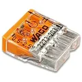 Produktbild: Wago 2273-203 Verbindungsklemme transparent orange für eindrähtige Leiterarten 3-Leiter bis 0,5-2,5qmm