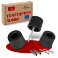 Produktbild: ouMaxx Türstopper Boden Schrauben aus Gummi - 3er Set in schwarz - Türstopper