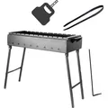 Produktbild: Klappbar Mangal für 12 Spieße 80cm Stahl 2,0mm Grillfächer Holzkohlegrill BBQ für Spieße oder Grillrost Schaschlik Shashlychnik Grill
