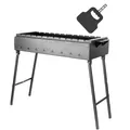 Produktbild: Mangal Klappbar Holzkohlegrill für 12 Spieße 2 mm Stahl 80x33 cm Schaschlik Grill Shashlychnik BBQ Klappgrill Ideal für Garten, Camping & Picknick