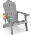 Produktbild: GOPLUS Adirondack Gartenstuhl mit Getränkehalter, Gartensessel mit Komfortabler Rücklehne & Breiten Armlehnen