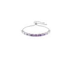 Produktbild: Swarovski Matrix Tennis Armband, Rhodiniertes Damenarmband mit Klaren und Violetten Zirkonia im Oktagon-Schliff in Krappenfassung, Armbandlänge: 24 cm, Armbandbreite: 0.3 cm