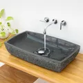 Produktbild: WOHNFREUDEN Andesit Waschbecken Steinwaschbecken 70 cm eckig Gäste WC