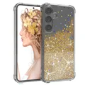 Produktbild: Für Samsung Galaxy S24 Handyhülle Flüssig Glitter Stern Hülle Handy Cover Gold